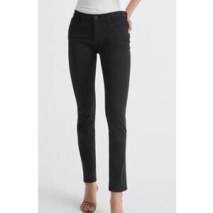 AG Minimalist Mid Rise Cigarette Skinny Jeans 23 Black Edgy Classic Capsule